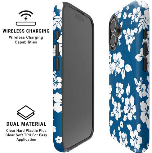 Blue and White iPhone 16 Magsafe Impact Case