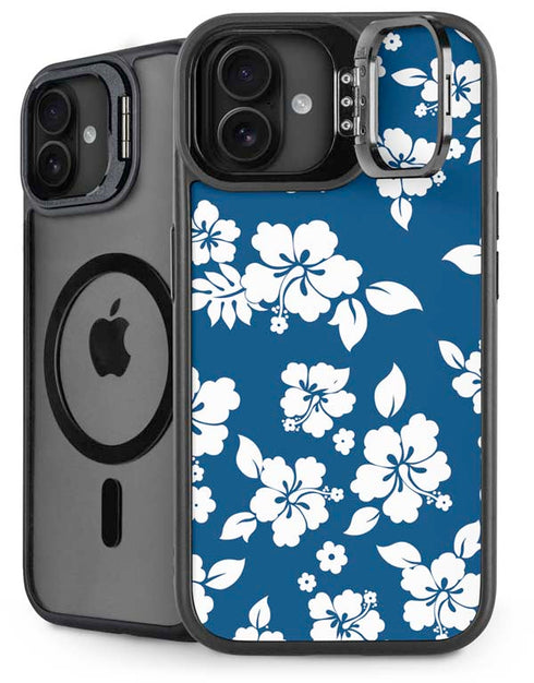 Blue and White iPhone 16 Plus Kickstand Case