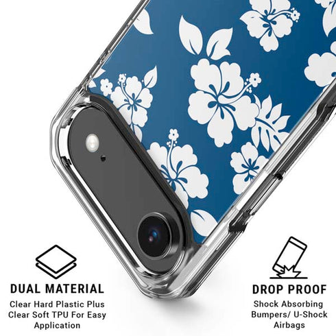 Blue and White iPhone 17 Air Clear Case