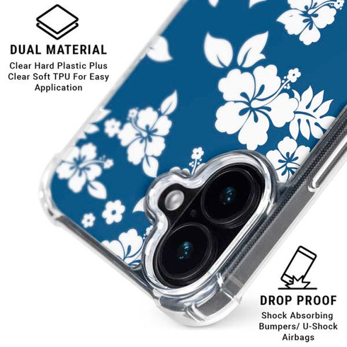 Blue and White iPhone 17 Clear Case