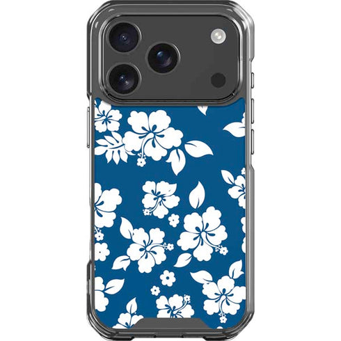 Blue and White iPhone 17 Pro Clear Case