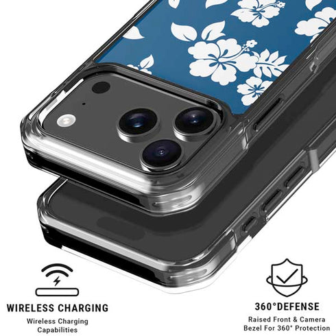 Blue and White iPhone 17 Pro Max Clear Case