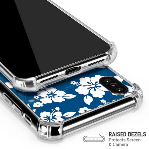 Blue and White iPhone X/XS Clear Case