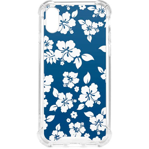 Blue and White iPhone XS Clear Case