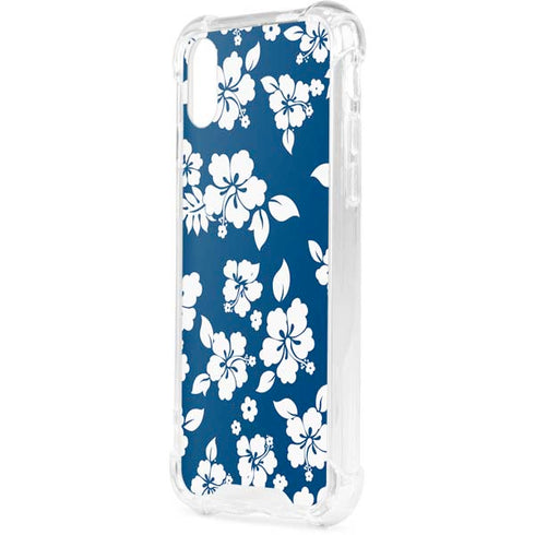 Blue and White iPhone XS Clear Case
