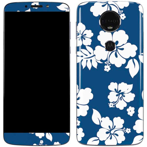 Blue and White Moto E5 Plus Skin