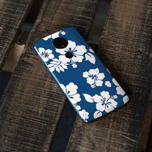 Blue and White Moto E5 Plus Skin