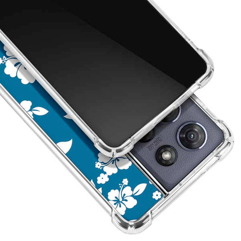 Blue and White Moto G 5G (2025) Clear Case