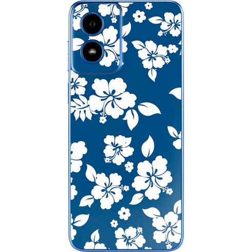 Blue and White Moto G Play 4G (2024) Skin
