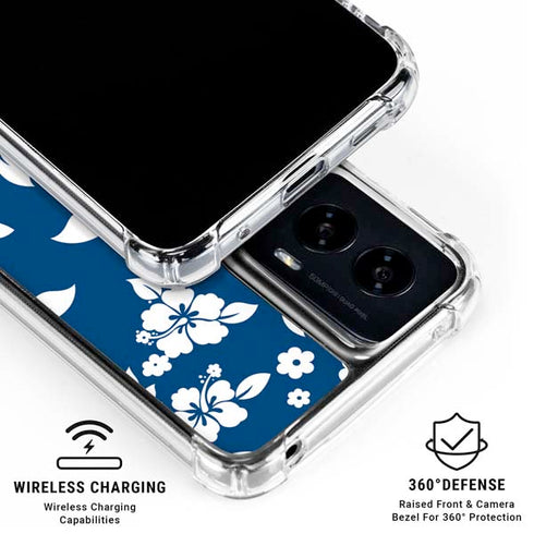 Blue and White Moto G Power 5G (2024) Clear Case