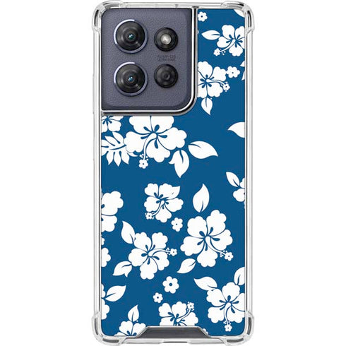 Blue and White Moto G Power 5G (2025) Clear Case