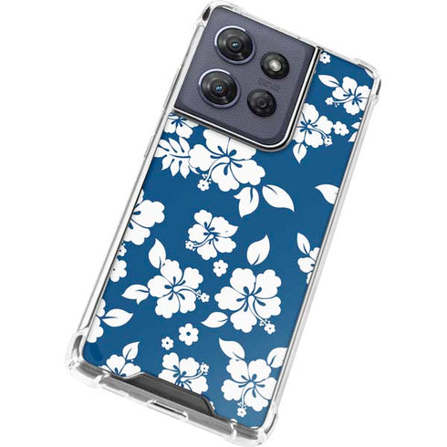 Blue and White Moto G Power 5G (2025) Clear Case