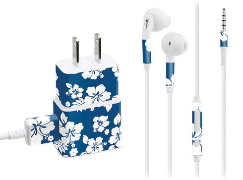 Blue and White Phone Charger Skin