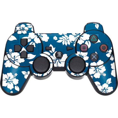 Blue and White PS3 Dual Shock wireless controller Skin