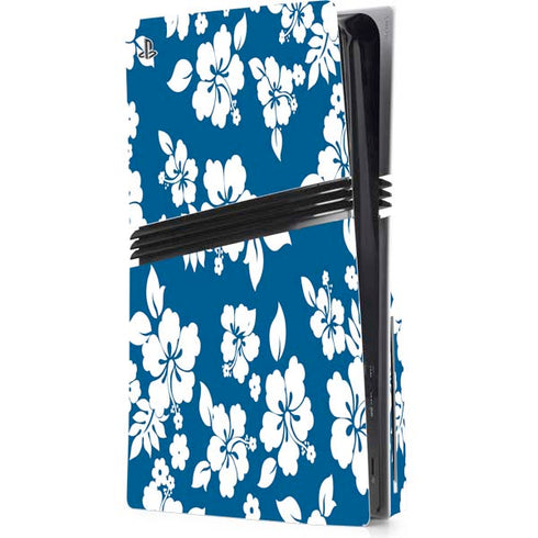 Blue and White PS5 Pro Disk Console Skin