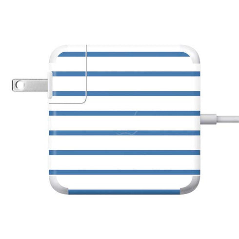 Blue and White Stripes 85W Power Adapter (15 and 17 inch MacBook Pro Charger) Skin