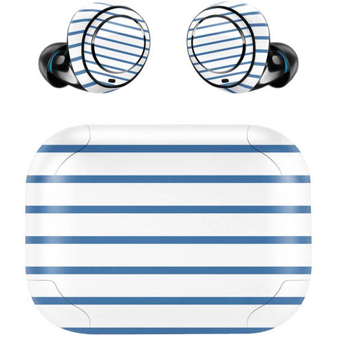 Blue and White Stripes Amazon Echo Buds Skin