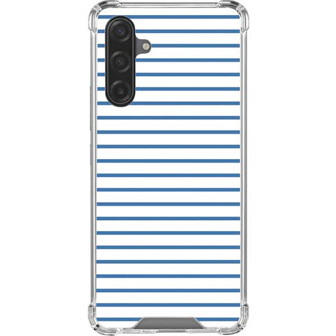 Blue and White Stripes Galaxy A17 Clear Case