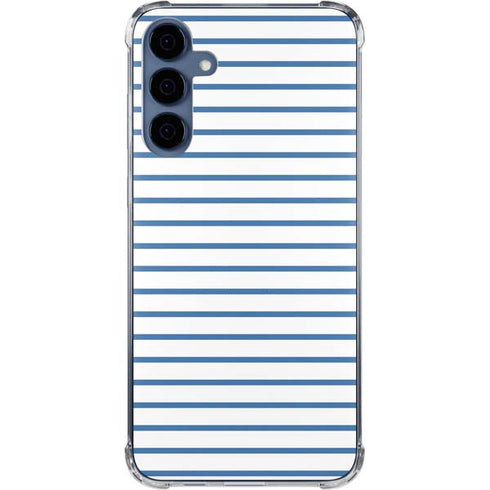 Blue and White Stripes Galaxy A35 5G Clear Case