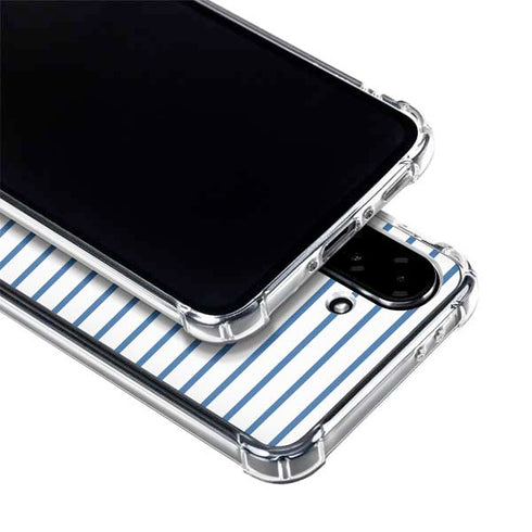 Blue and White Stripes Galaxy A36 5G Clear Case