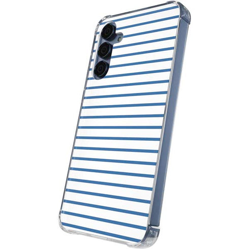 Blue and White Stripes Galaxy A55 5G Clear Case