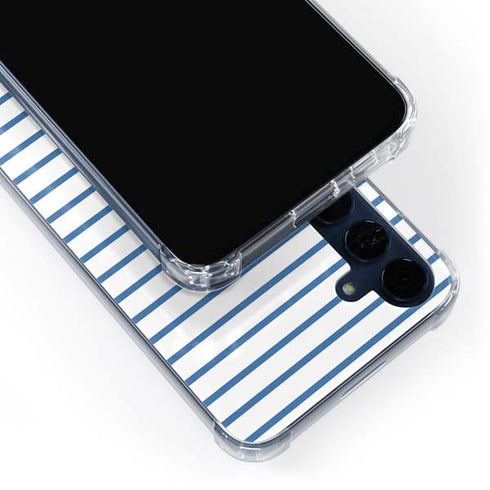 Blue and White Stripes Galaxy A55 5G Clear Case