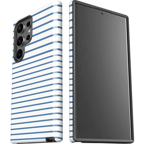 Blue and White Stripes Galaxy S23 Ultra Pro Case