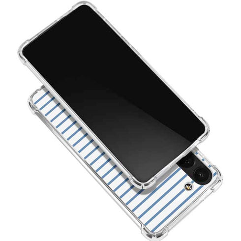 Blue and White Stripes Galaxy S24 FE Clear Case