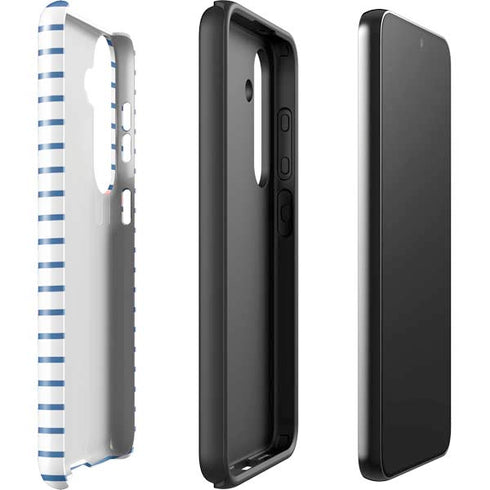 Blue and White Stripes Galaxy S25 Impact Case