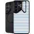 Blue and White Stripes Galaxy S25 Kickstand Case