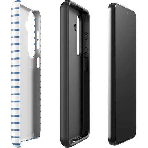 Blue and White Stripes Galaxy S25 Plus Impact Case