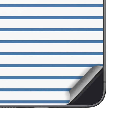 Blue and White Stripes Galaxy S25 Plus Skin