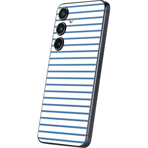 Blue and White Stripes Galaxy S25 Skin