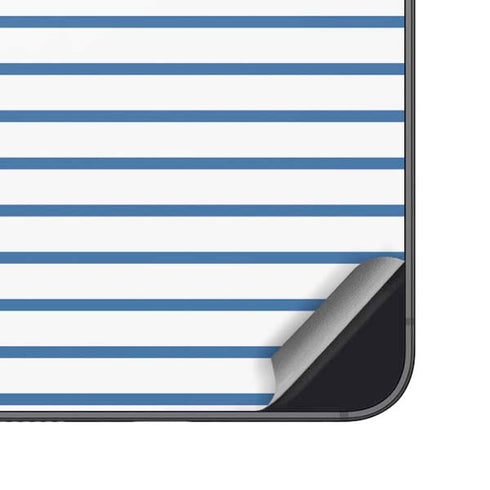 Blue and White Stripes Galaxy S25 Skin