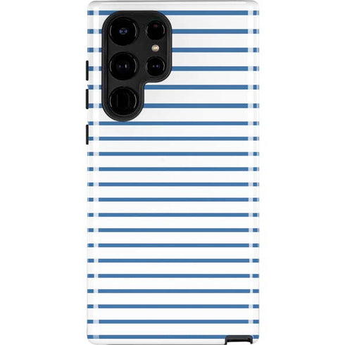 Blue and White Stripes Galaxy S25 Ultra Impact Case