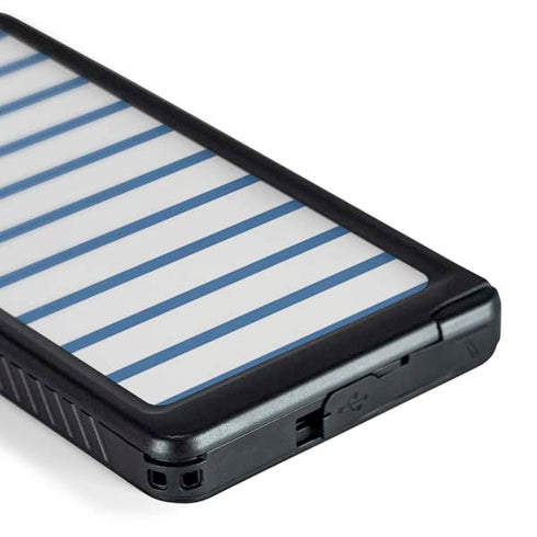 Blue and White Stripes Galaxy S24 Ultra Waterproof Case