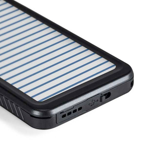 Blue and White Stripes Galaxy S24 Waterproof Case