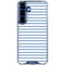 Blue and White Stripes Galaxy S25 Clear Case