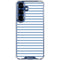 Blue and White Stripes Galaxy S25 Plus Clear Case