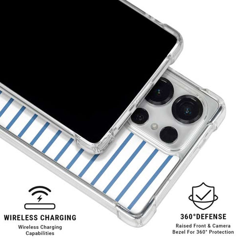 Blue and White Stripes Galaxy S25 Ultra Clear Case