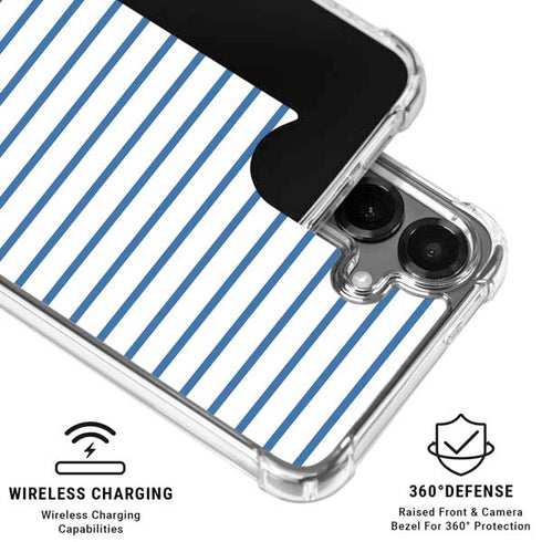 Blue and White Stripes Galaxy S26 Clear Case