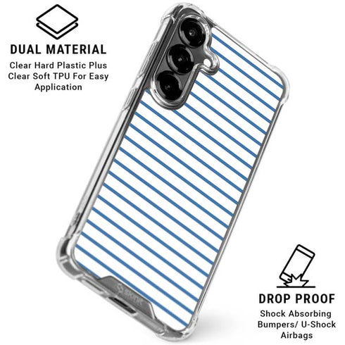 Blue and White Stripes Galaxy S26 Clear Case