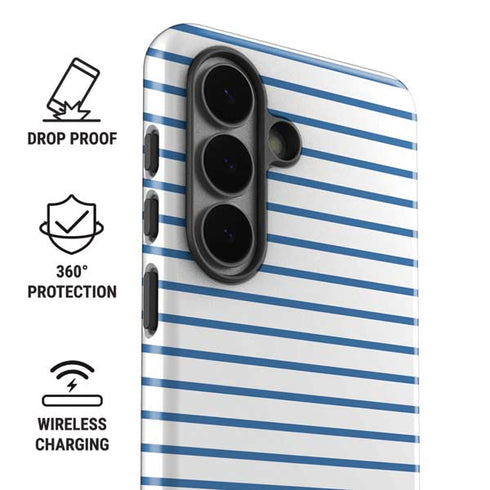 Blue and White Stripes Galaxy S26 Plus Impact Case