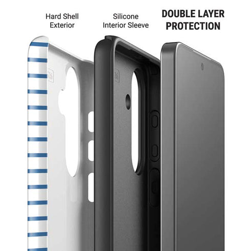 Blue and White Stripes Galaxy S26 Plus Impact Case