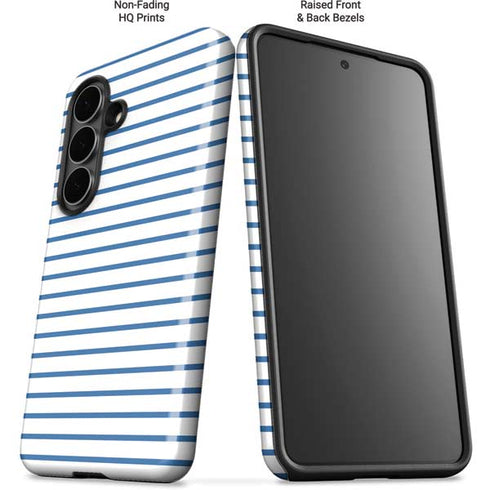 Blue and White Stripes Galaxy S26 Plus Impact Case