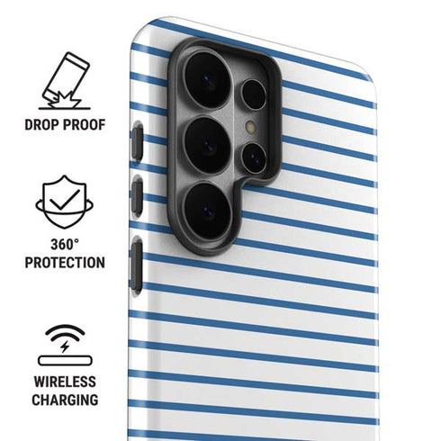 Blue and White Stripes Galaxy S26 Ultra Impact Case