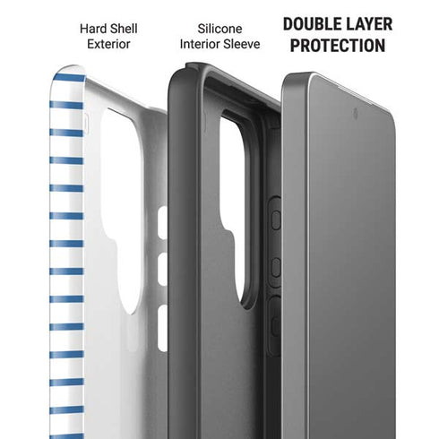 Blue and White Stripes Galaxy S26 Ultra Impact Case