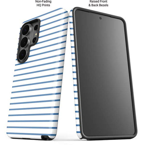 Blue and White Stripes Galaxy S26 Ultra Impact Case