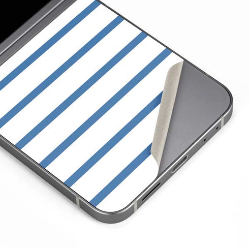 Blue and White Stripes Galaxy Z Flip6 Skin