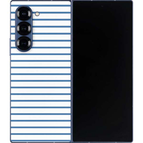 Blue and White Stripes Galaxy Z Fold6 Skin